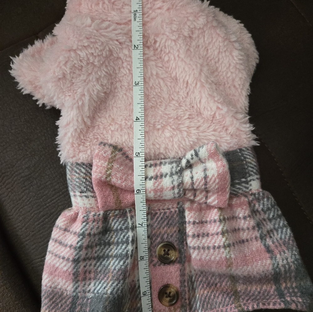 Cozy Pink Plaid Dog Dress - Picture 3 of 5